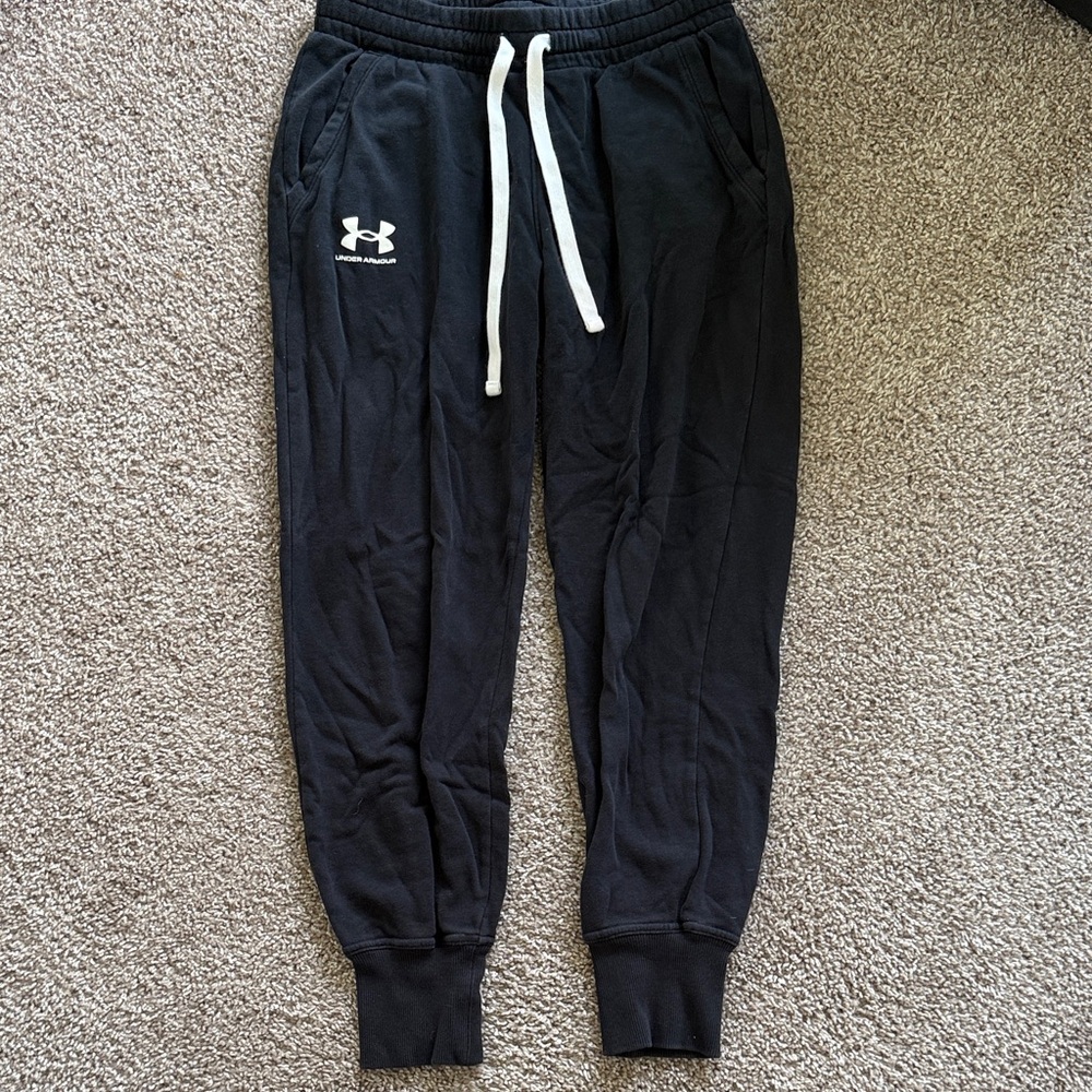 Under Armour Black Joggers with White Accents